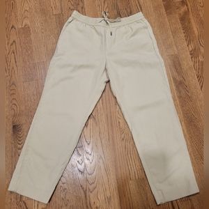 Cropped Banana Republic linen blend tan pants